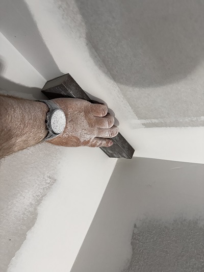 Drywall repair finish example